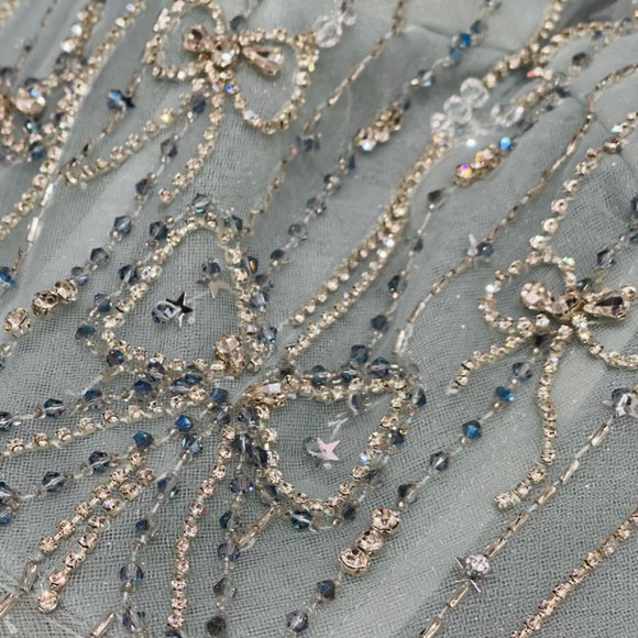 NEW LONG OFF THE SHOULDER SLEEVELESS A-LINE DRESS WITH LACE UP BACK AL A1092 - Picture 13 of 14